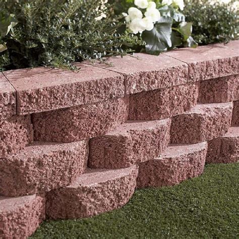 4-in H x 12-in L x 7-in D GrayCharcoal Concrete Retaining Wall Block. . Retaining wall blocks lowes